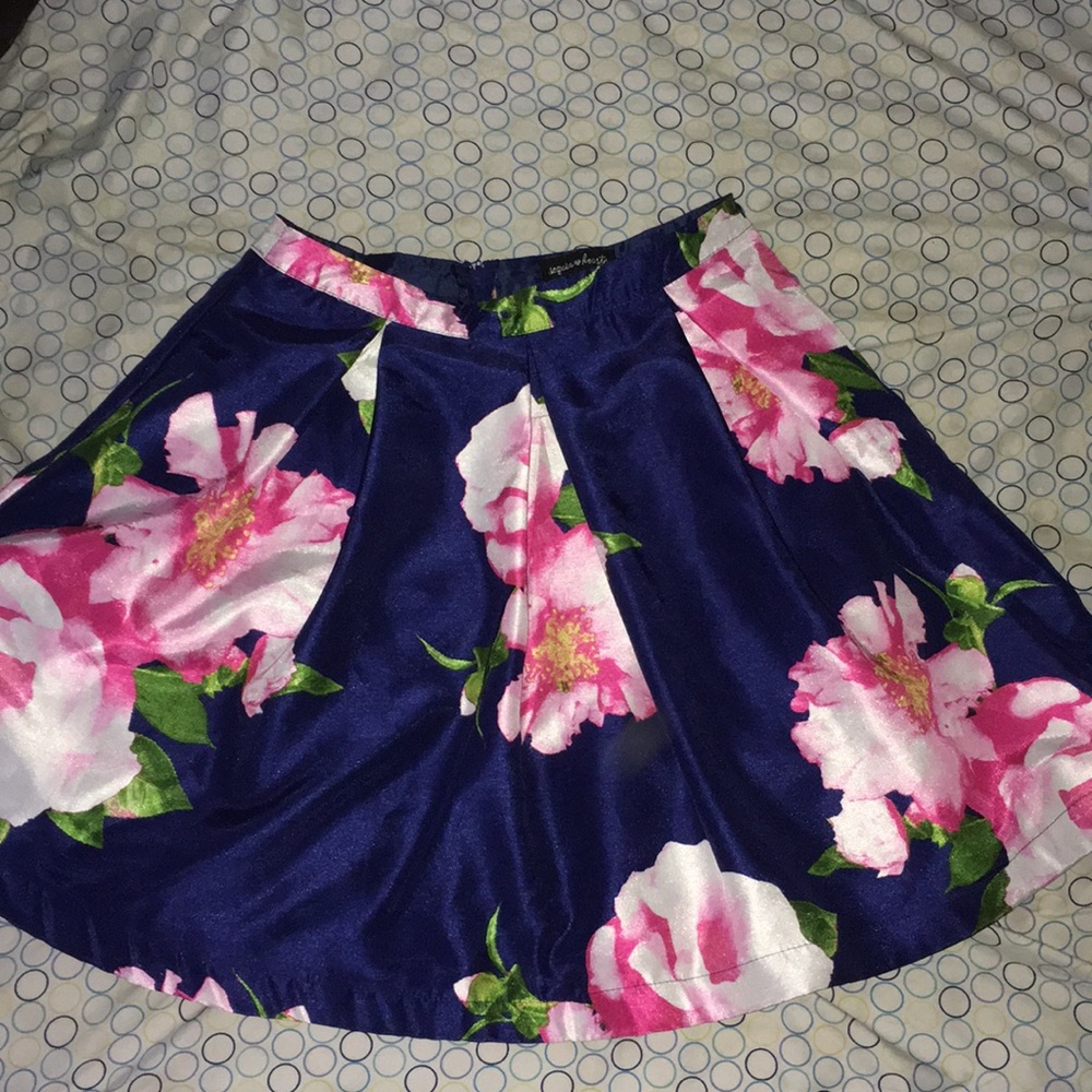 Blue floral skirt